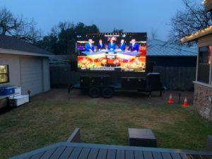 Table Talk on our Trailer Mounted LED Screen before NCAA National Football Championship