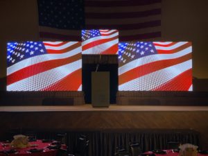 American Flag on Indoor LED Video Wall