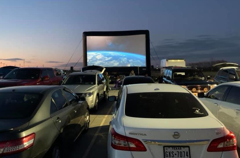 Drive-In Movie At Auto Show in Dallas
