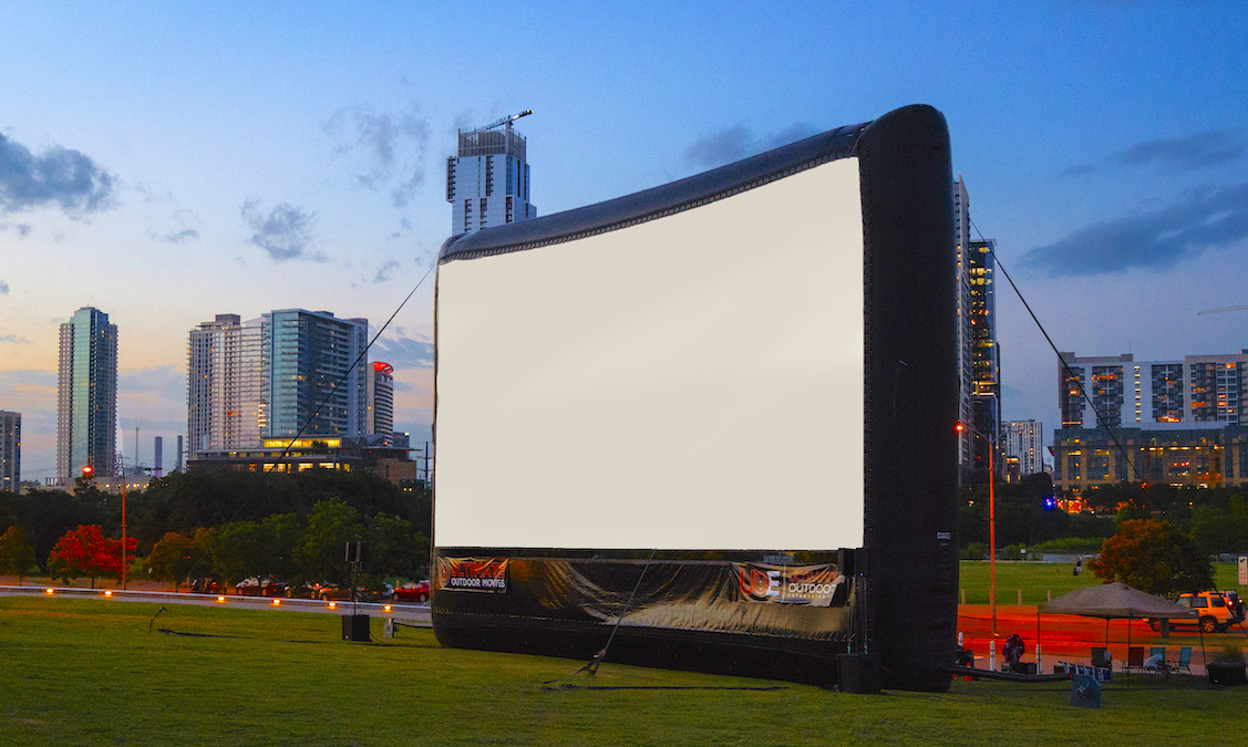 Ultimate Outdoor Movies 60-foot movie screen rental